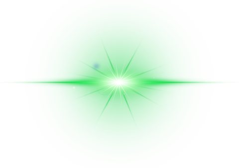 Realistic green digital glowing lens flare